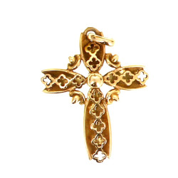 Pendentif croix en jaune 18 cts, plus de