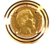 Pièce de 20 F "1858" en or jaune, montée