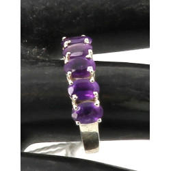 Bague jonc en argent 925ème sertie de 5 