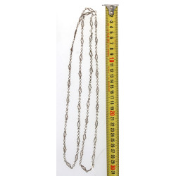 Long sautoir en argent, L 124 cm, marqué