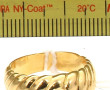 Bague jonc en or jaune godronné 18 cts, 