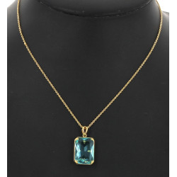 Pendentif en strass bleu et métal doré, 