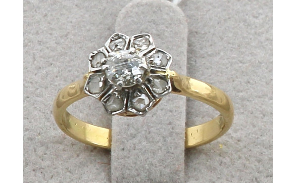 Bague ancienne en or bicolore 18 cts, se