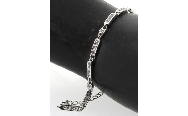 Bracelet ligne en argent 925ème et stras