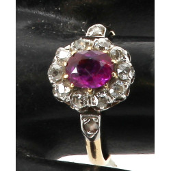 Bague ancienne deux ors 18 cts, poinçon 