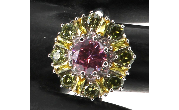 Bague fantaisie en métal et strass de co