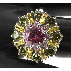 Bague fantaisie en métal et strass de co