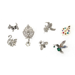 BROCHES FANTAISIE - Lot de 7 broches fan