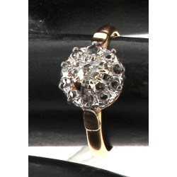 Bague ancienne deux ors 18 cts, poinçon 