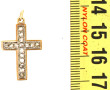 Pendentif croix ancien deux ors 18 cts s
