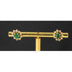 Paire de BO en or jaune 18 cts serties c