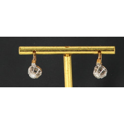 Paire de BO dormeuses anciennes deux ors