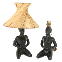 Paire de lampes années 50 en céramique n