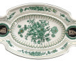 Plat ovale à bords contours en faïence f