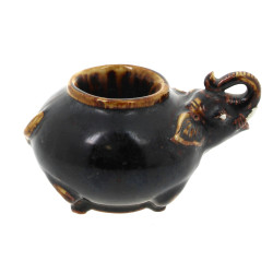 Porte-bougie en céramique brune en forme