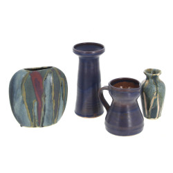 Lot de 4 pièces en céramique : 3 vases e
