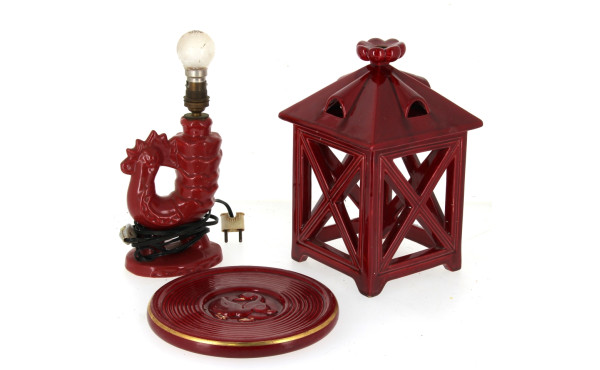 Années 50 - Lot de 3 pièces en faïence r