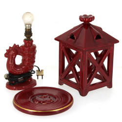 Années 50 - Lot de 3 pièces en faïence r