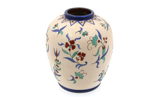 Vase ovoïde en céramique granuleuse à dé