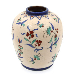 Vase ovoïde en céramique granuleuse à dé