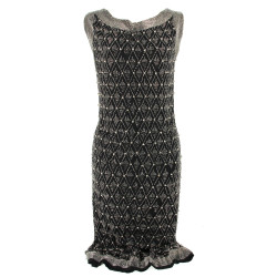 Robe de soirée noire entièrement perles 