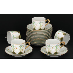 LIMOGES - 10 tasses et et sous-tasses an