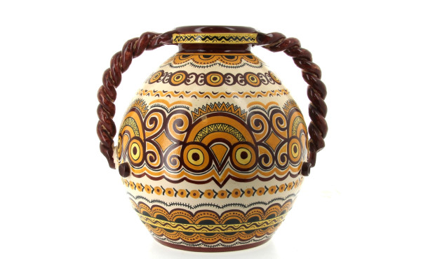 HENRIOT QUIMPER - Vase à deux anses tors