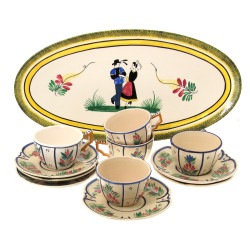 QUIMPER - Lot comprenant 5 tasses déjeun