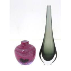 Vase Sommerso en verre de Murano fumé et