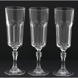 6 flûtes à champagne en cristal à pans c