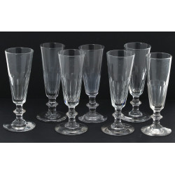 7 flûtes à champagne anciennes en crista