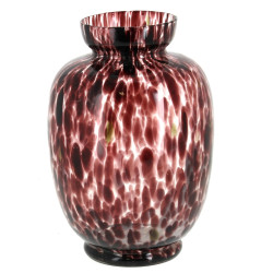 Vase en verre moucheté dans les tons vio