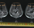 6 verres à cognac gravés de canards, fai