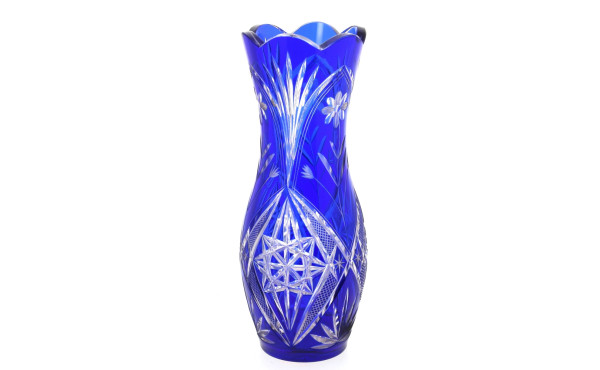 Crisal de BOHEME - Vase en cristal bleu 