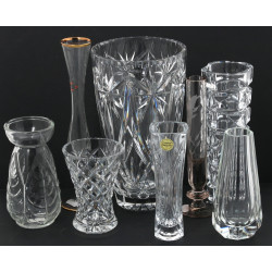 Lot de 8 vases en cristal et en verre do