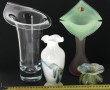 Lot de 4 vases en verre dont Verrerie d'