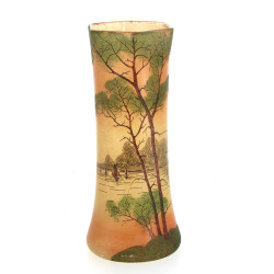 LEGRAS - Vase en verre à décor d'un pays