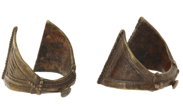 Lot de 2 bracelets africains en bronze