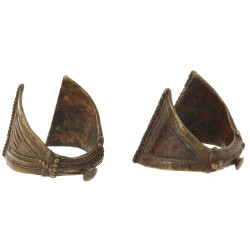 Lot de 2 bracelets africains en bronze