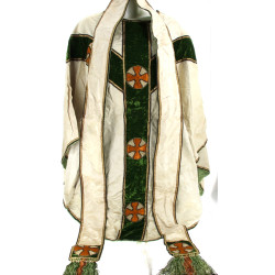 Chasuble en velours vert et fond satin i