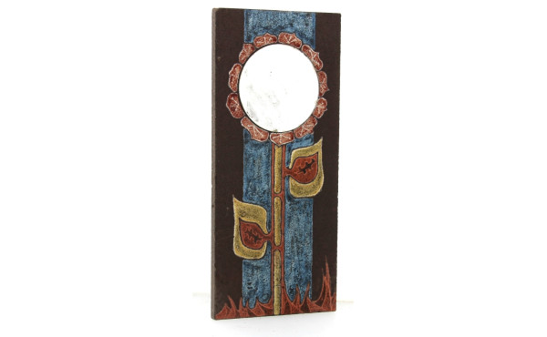 Miroir années 60/70 en céramique à décor