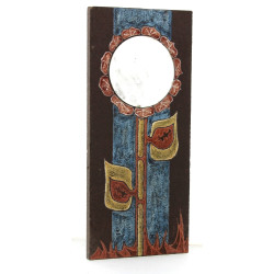 Miroir années 60/70 en céramique à décor