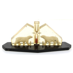 Sablier vintage en plexiglass à décor d'