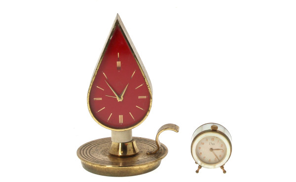 Petit réveil en métal et nacre de marque