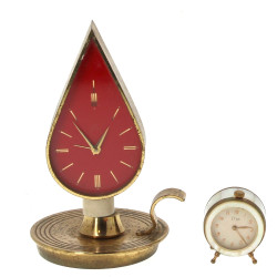 Petit réveil en métal et nacre de marque