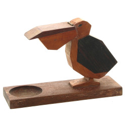 Service fumeur (?) en bois en forme de p