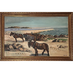 KERVELLA (Xxe) "Goémoniers sur la plage"