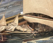 Maquette d'un trois mâts, toutes voiles 