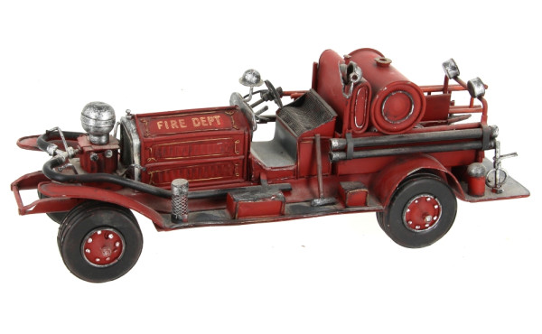 Camion de pompier type ancien en tôle, L