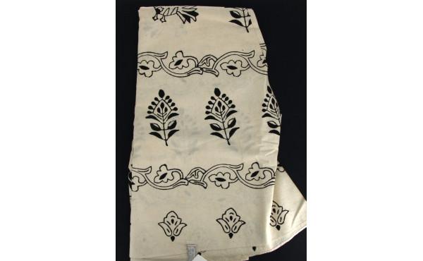 Nappe ronde 2,5 m décor imprimé au tamp